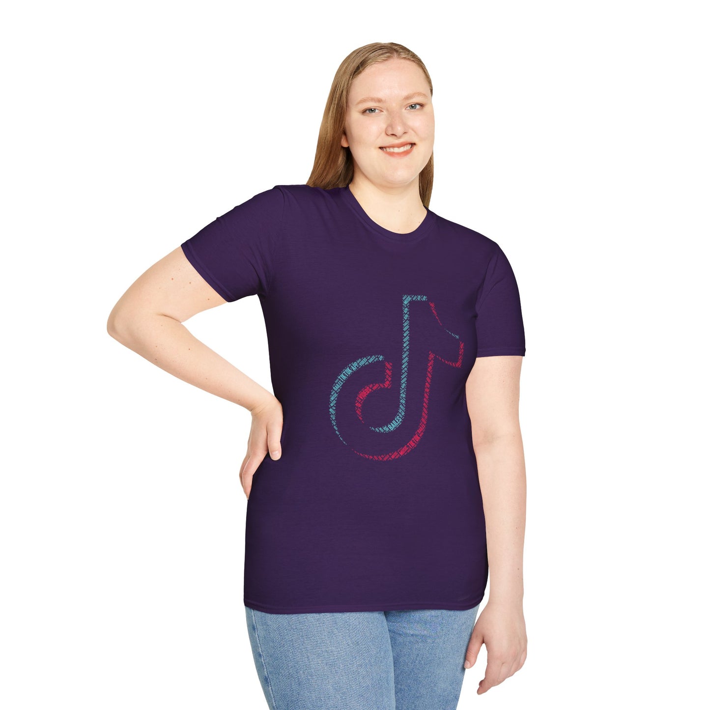 TikTok Logo Unisex Softstyle T-Shirt with Colorful Design