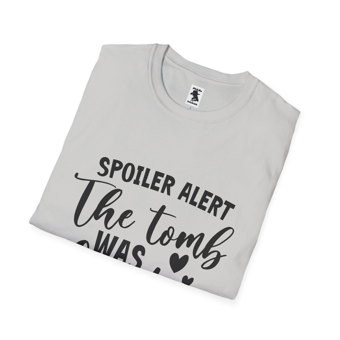 'Spoiler Alert: The Tomb Was Empty' Unisex Softstyle T-Shirt - Perfect for Easter and Celebrations!