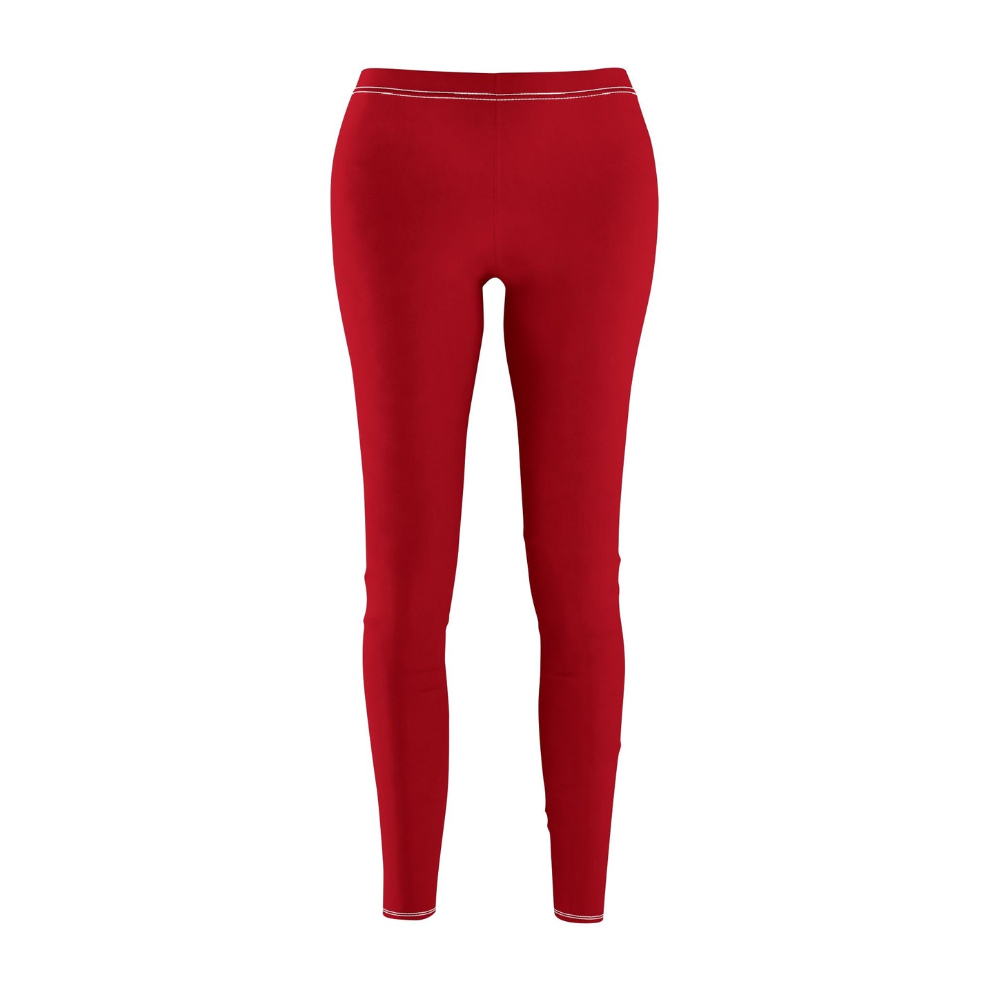 Dark Red - Women's Mid-rise Casual Leggings