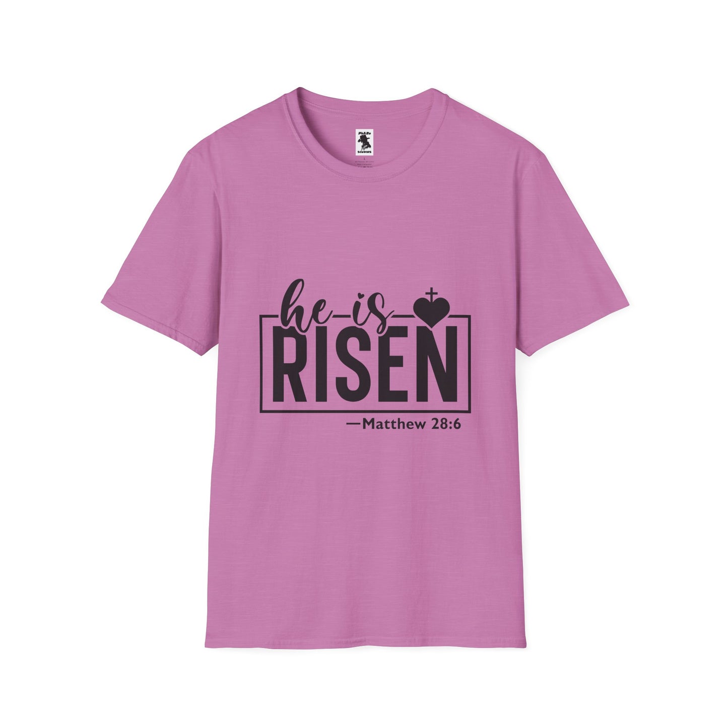 He Is Risen Unisex Softstyle T-Shirt - Faith Inspired Design for Easter Celebrations