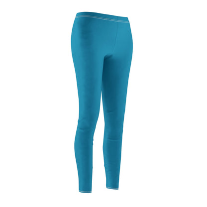 Turquoise - Women's Mid-rise Casual Leggings