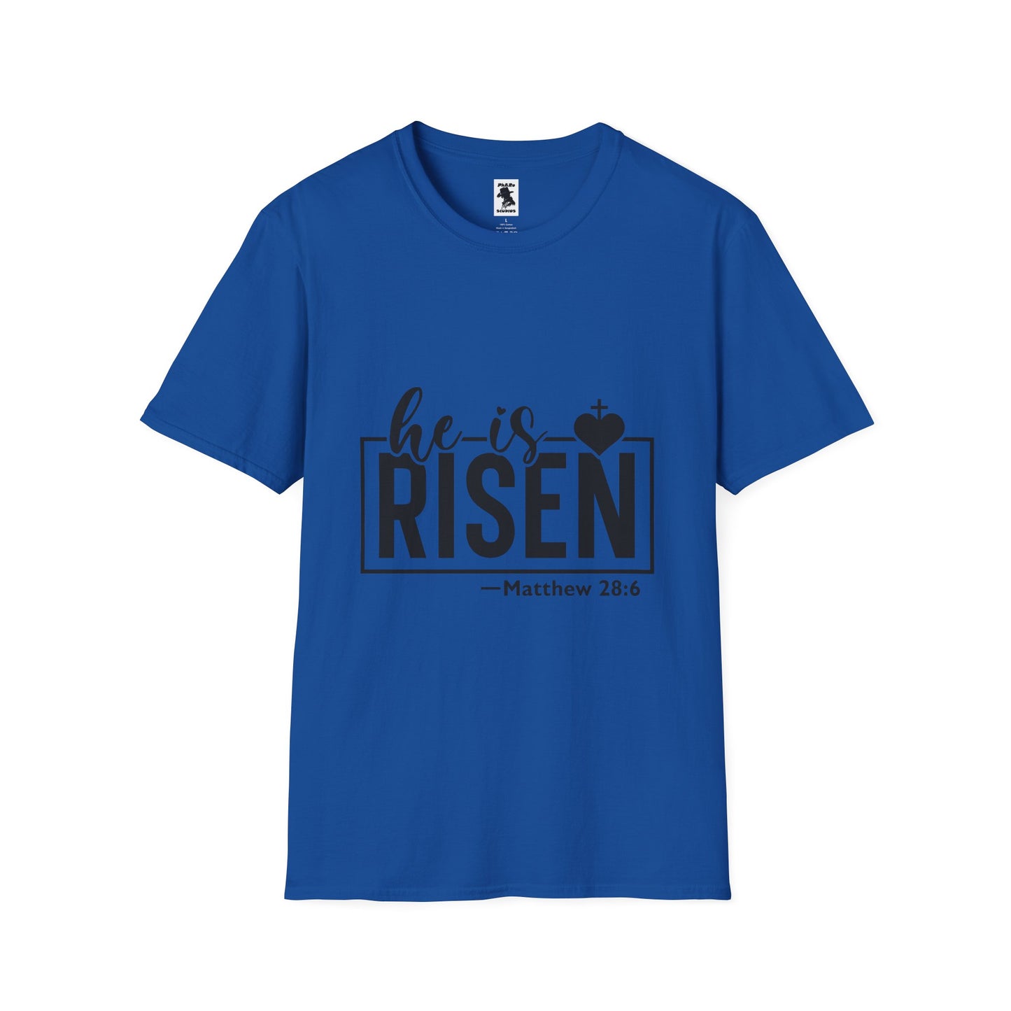 He Is Risen Unisex Softstyle T-Shirt - Faith Inspired Design for Easter Celebrations