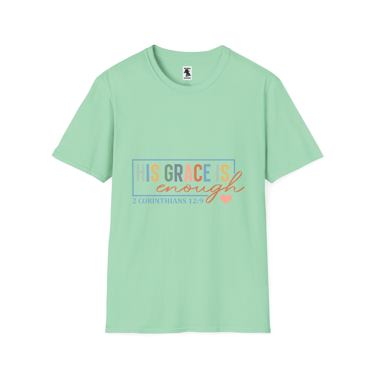 Inspirational Quote Unisex T-Shirt - 'His Grace Is Enough' - 2 Corinthians 12:9