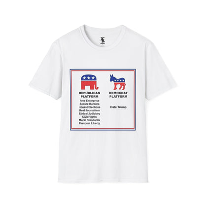 Unisex Softstyle T-Shirt - Republican vs Democrat Beliefs