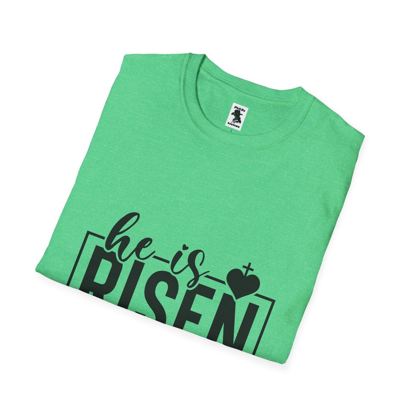 He Is Risen Unisex Softstyle T-Shirt - Faith Inspired Design for Easter Celebrations