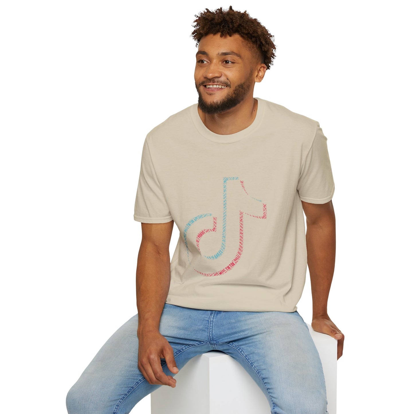 TikTok Logo Unisex Softstyle T-Shirt with Colorful Design