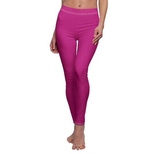 Pink - Women's Mid-rise Casual Leggings