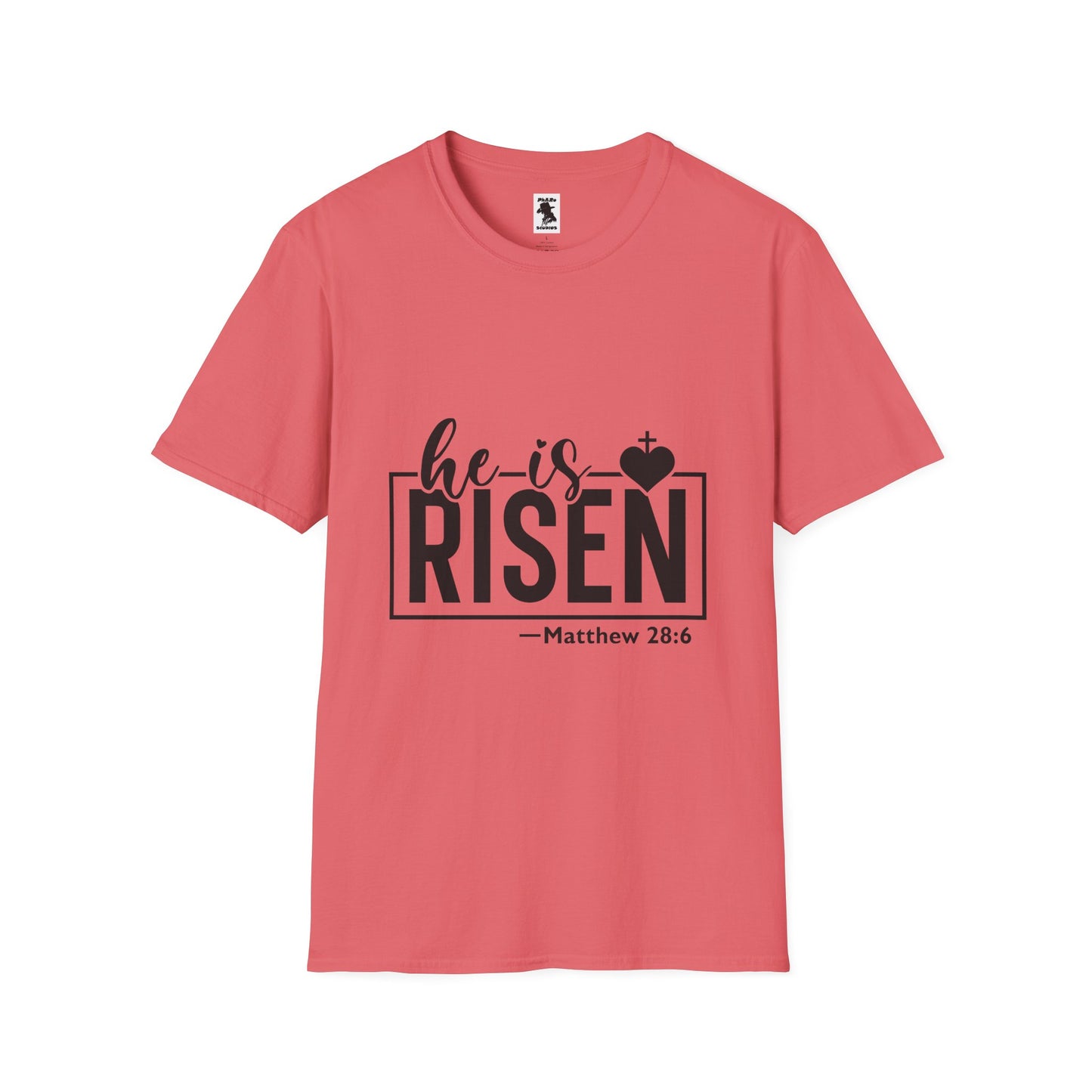 He Is Risen Unisex Softstyle T-Shirt - Faith Inspired Design for Easter Celebrations