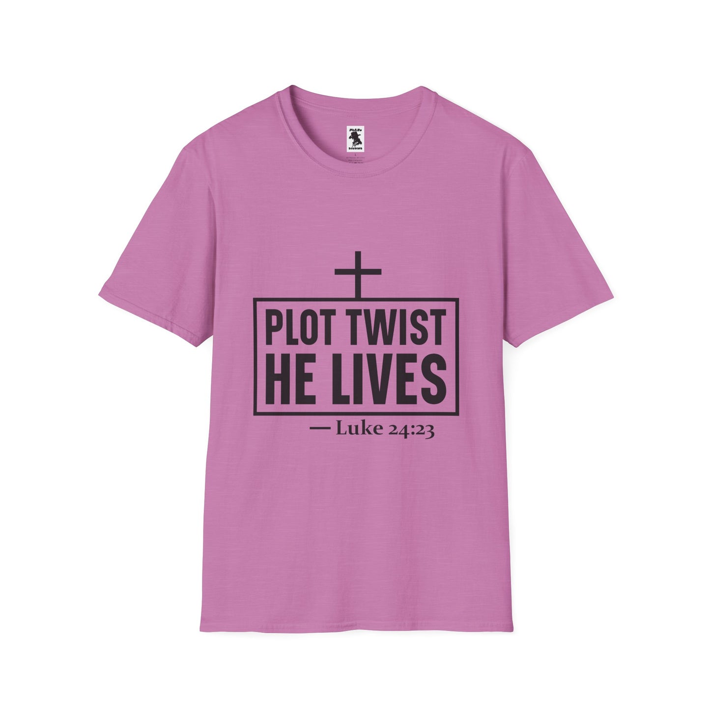 Unisex Softstyle T-Shirt - 'Plot Twist He Lives' Inspirational Faith Shirt