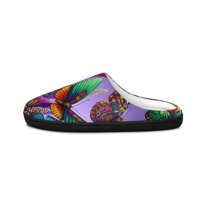 Vibrant Butterfly Indoor Slippers for Women - Cozy Floral Home Footwear