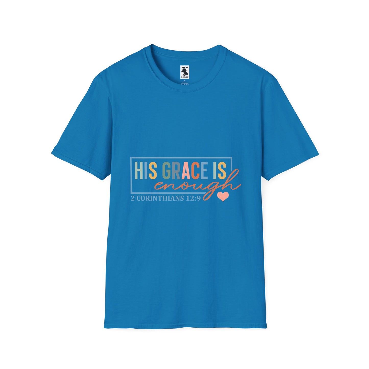 Inspirational Quote Unisex T-Shirt - 'His Grace Is Enough' - 2 Corinthians 12:9